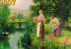 календарь 2007 Г.Гинг"Девушка, собирающая весенние цветы"